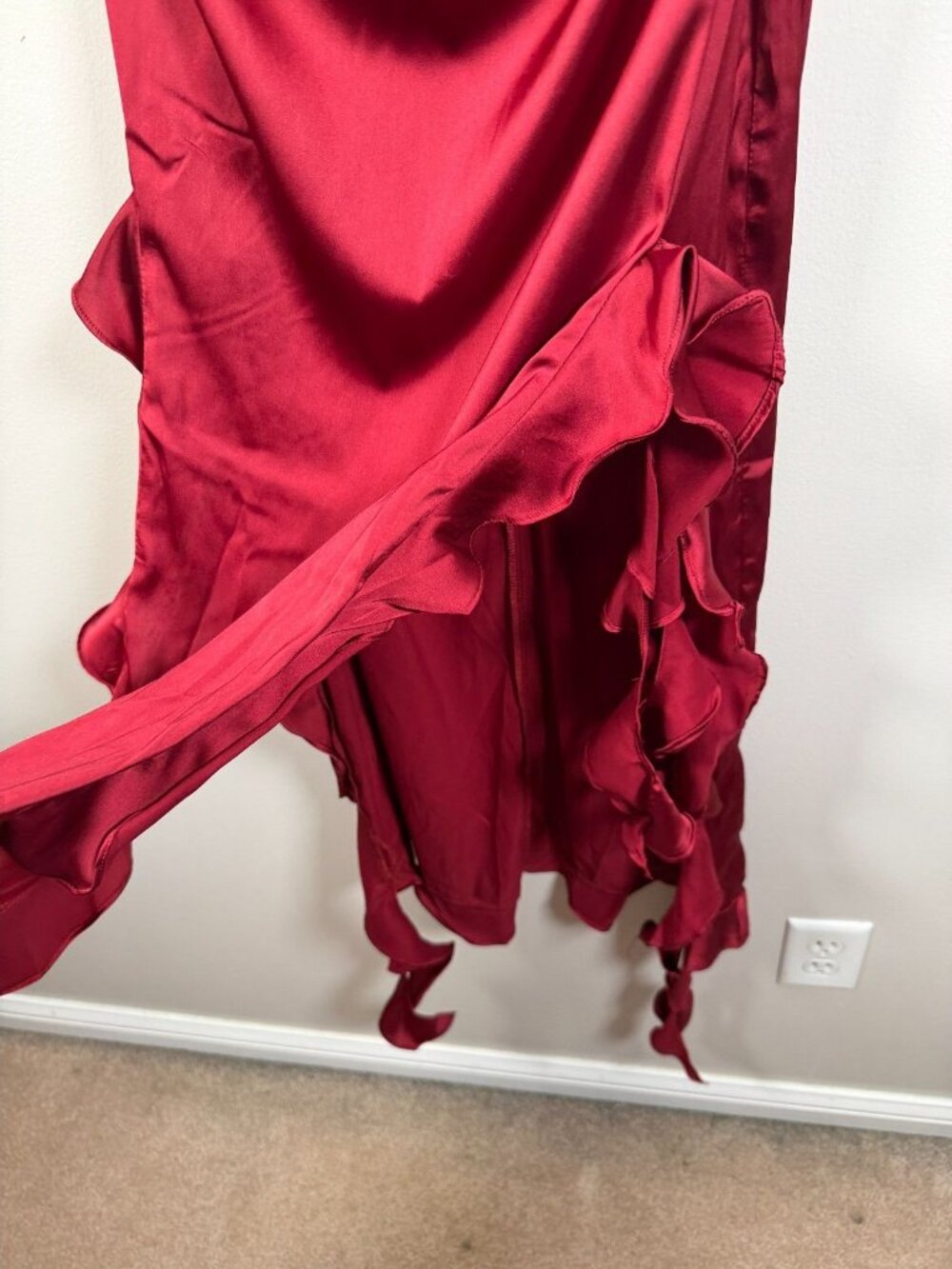 Petal + Pup Storia Lee Strapless Midi Dress Size Medium Wine Red Formal Event - Picture 9 of 13
